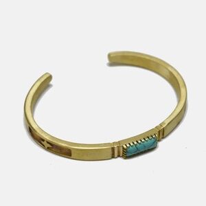 Curated Basics Genuine Turquoise Inlay Handmade Cuff Bracelet